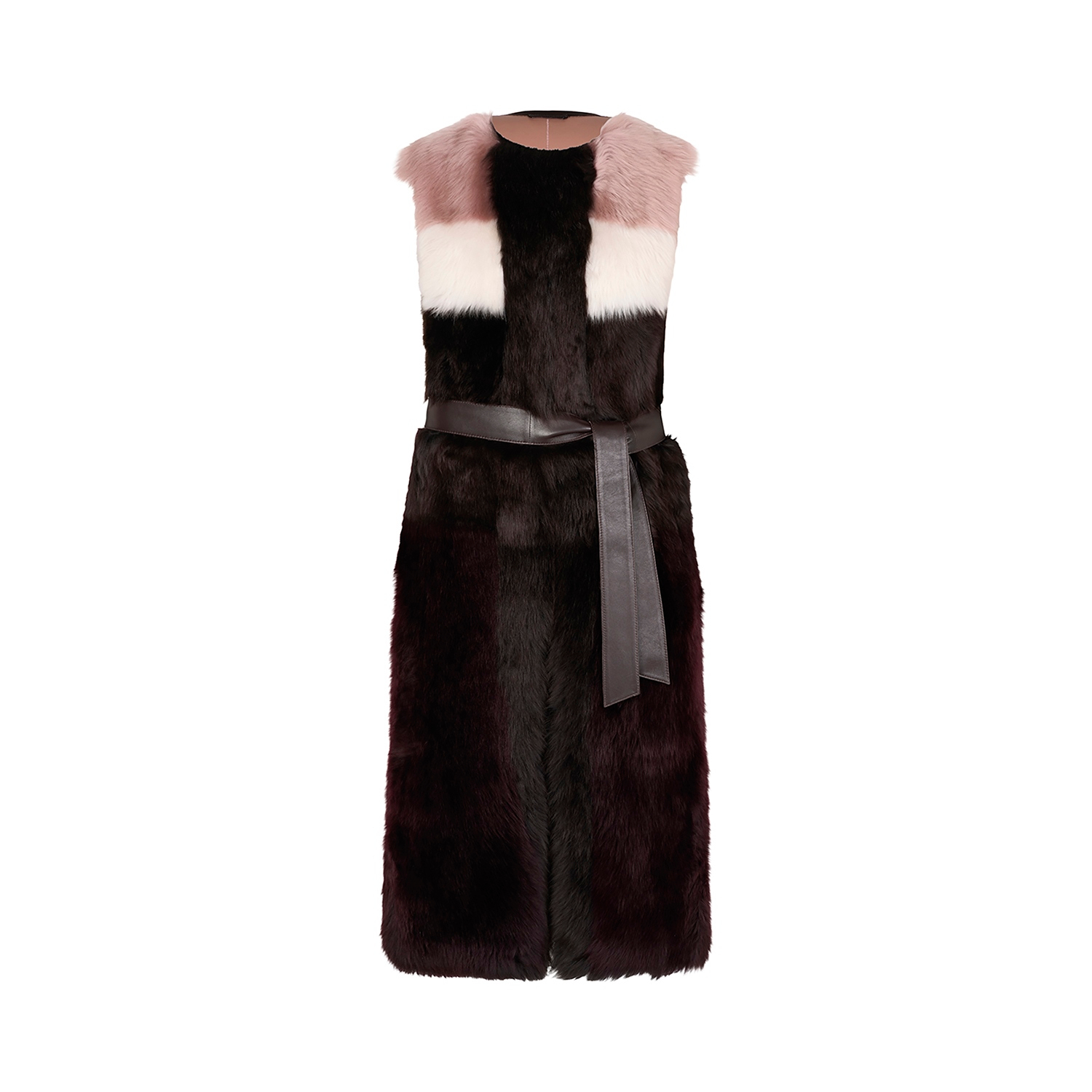 K15275- SHEARLING LONG GILET 