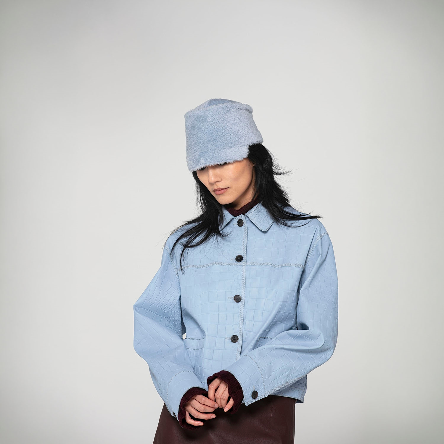 K15279 - LEATHER BOXY FIT JACKET