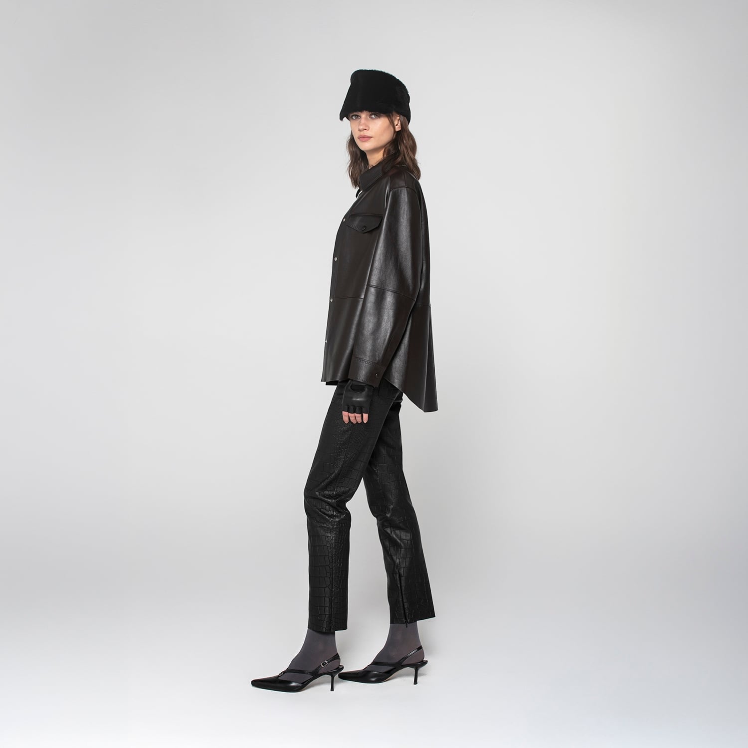 K152841 - LEATHER SHIRT JACKET