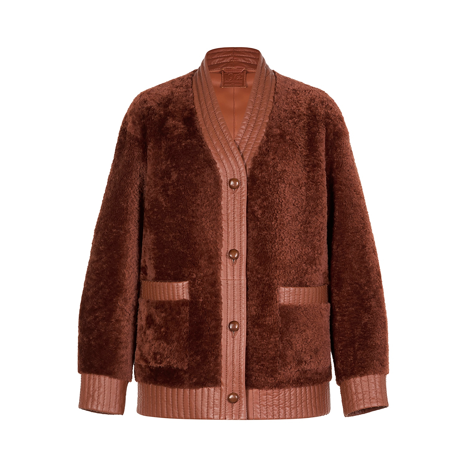 K15293- SHEARLING CARDIGAN JAKET- ALPAKA