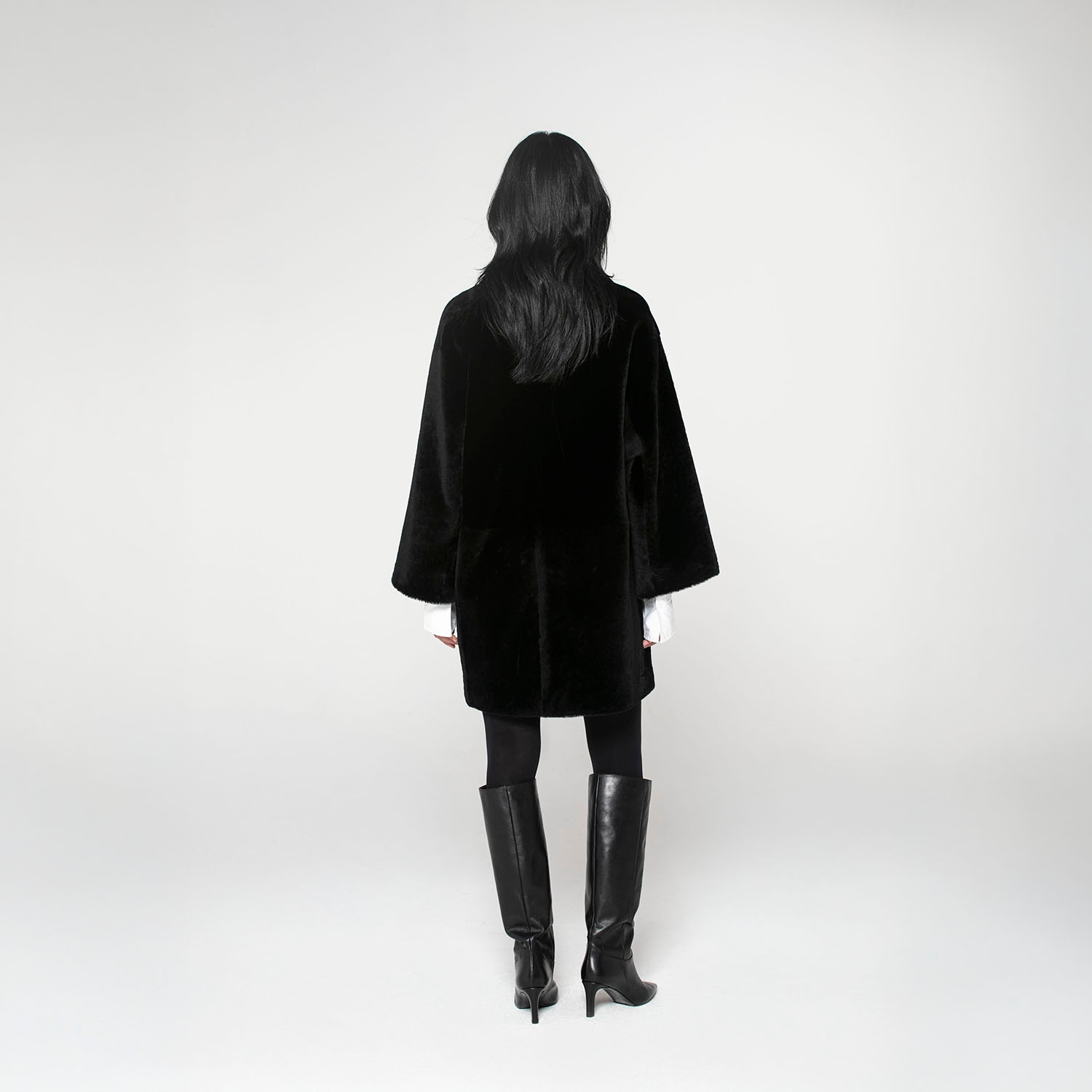 K15318-SHEARLING DOUBLE-BREASTED CABAN

