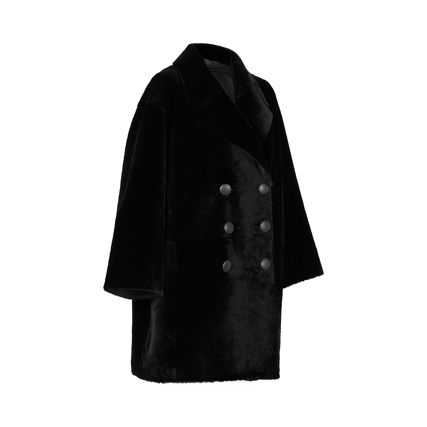 K15318-SHEARLING DOUBLE-BREASTED CABAN