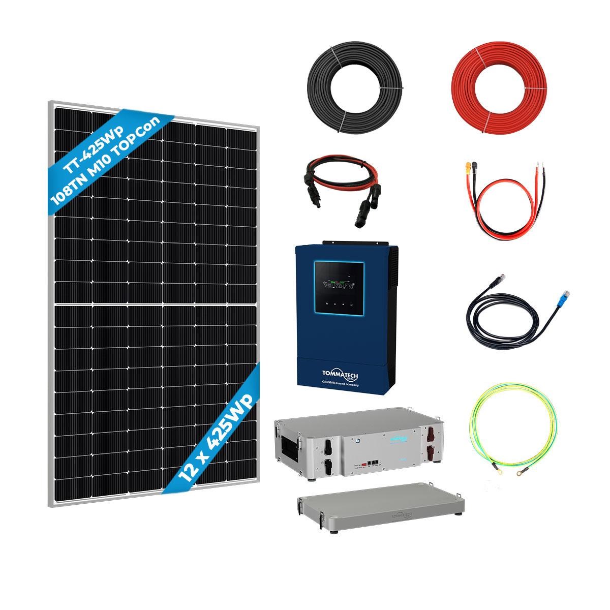 12 Panel(425Wp) 5.6KWE Off-Grid(48V) Solar Paket