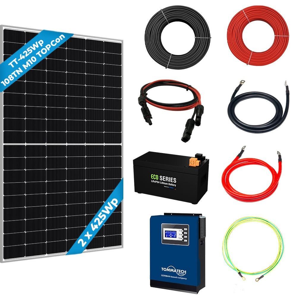 2 Panel(425Wp) 1KWE Off-Grid(12V) Solar Paket