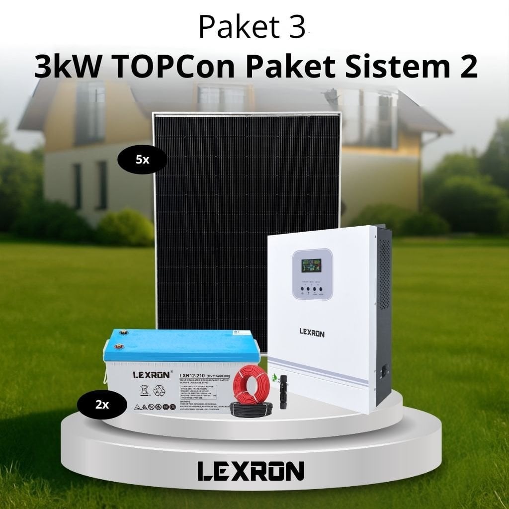3kW JEL AKÜLÜ SOLAR PAKET SİSTEM 2 (PAKET 3)