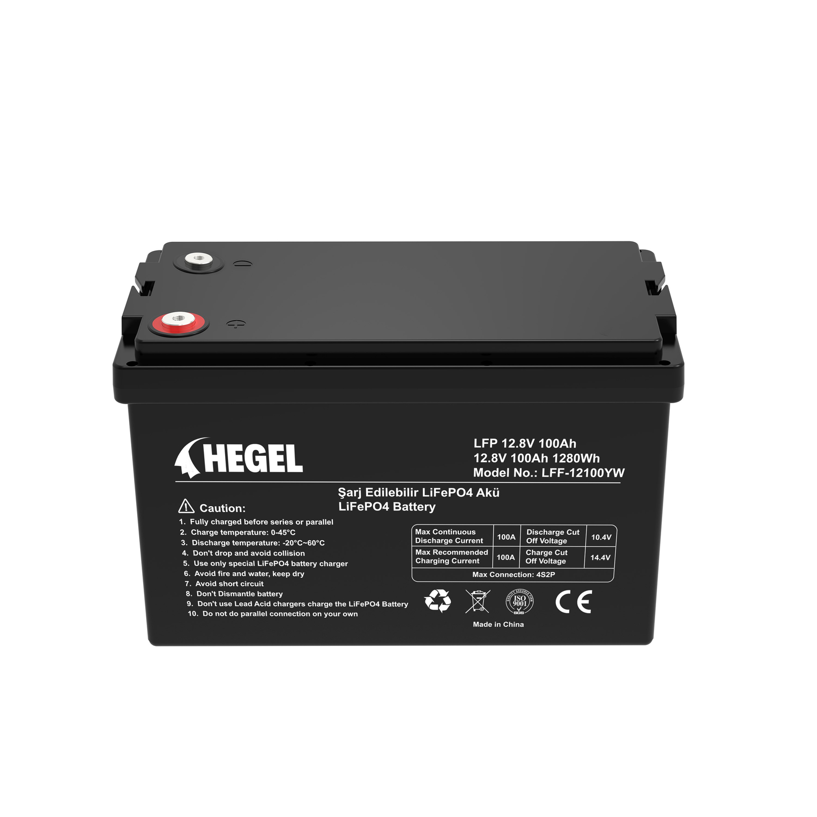 HEGEL LİFEPO4 LİTYUM AKÜ 12.8V 100AH
