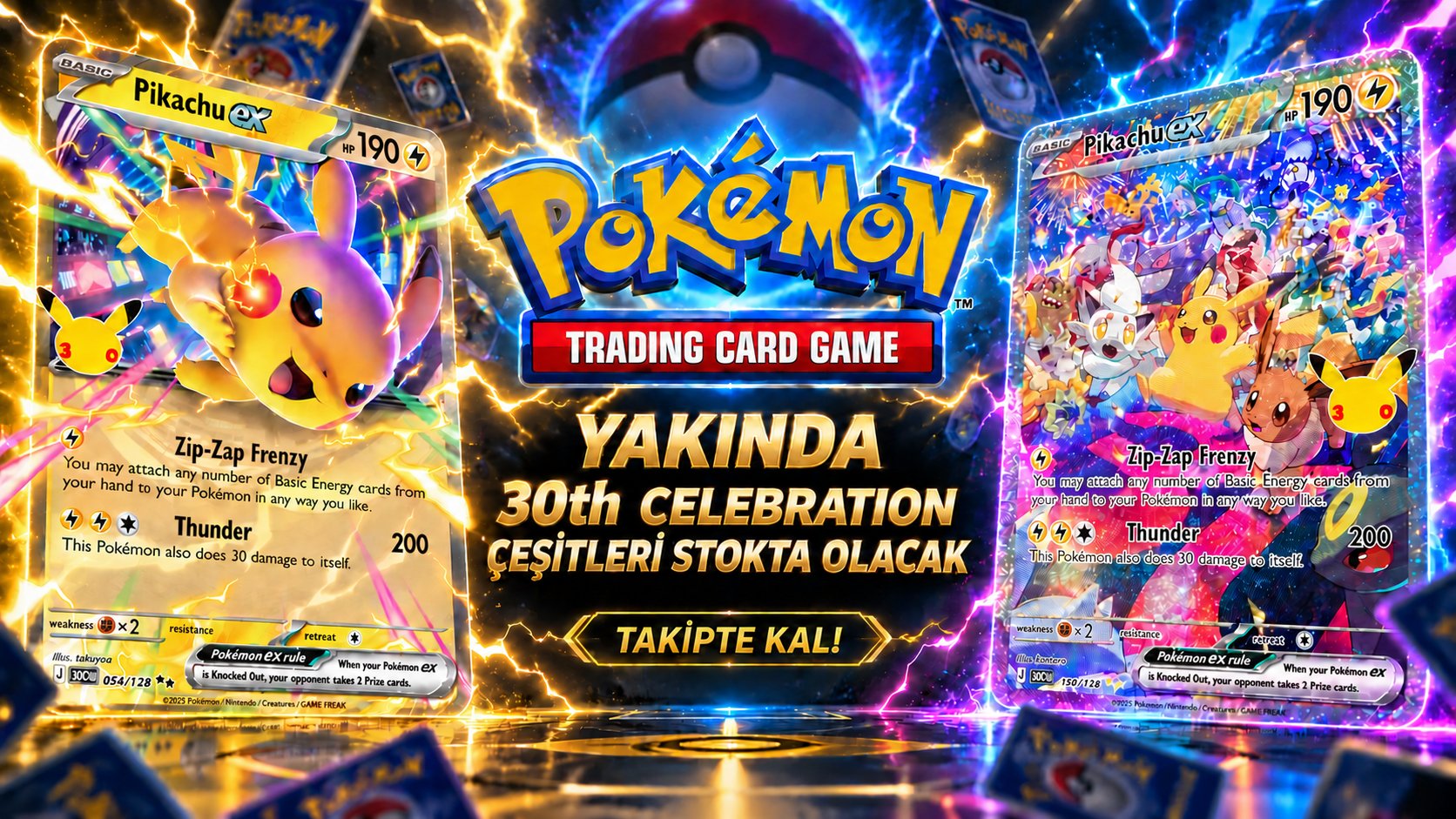 Pokémon Trading Card Game — Yakında 30th Celebration çeşitleri stokta olacak — Takipte kal!