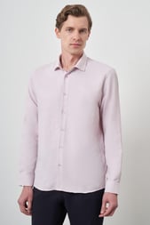 Morven Erkek Pembe Slim Fit İtalyan Yaka Gömlek