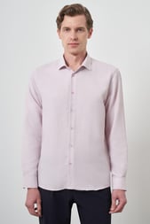 Morven Erkek Pembe Slim Fit İtalyan Yaka Gömlek