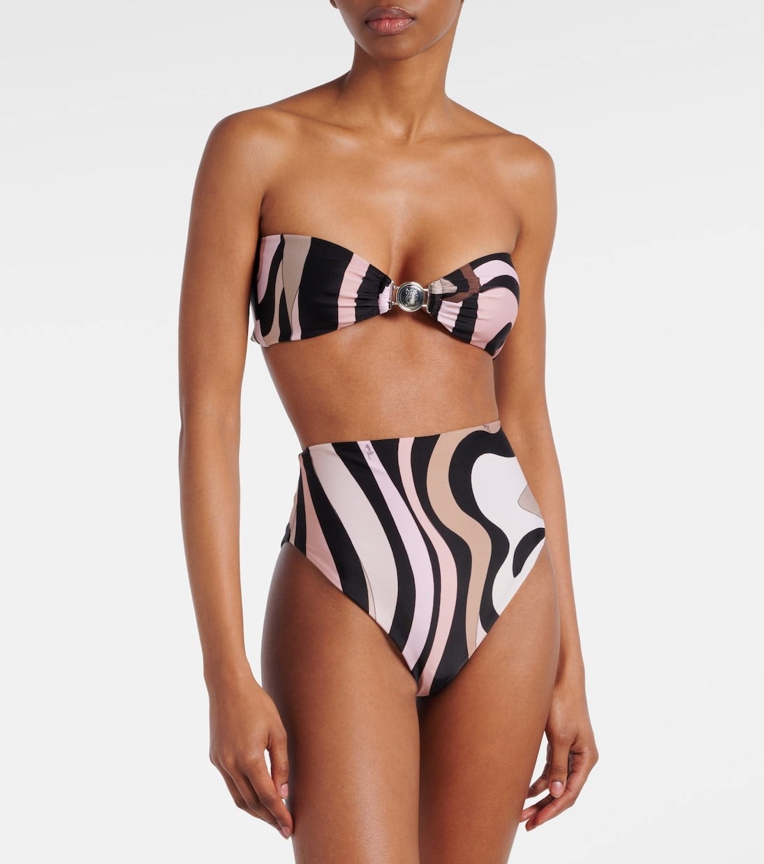 Geometrik Desenli Straplez Premium Bikini Takım