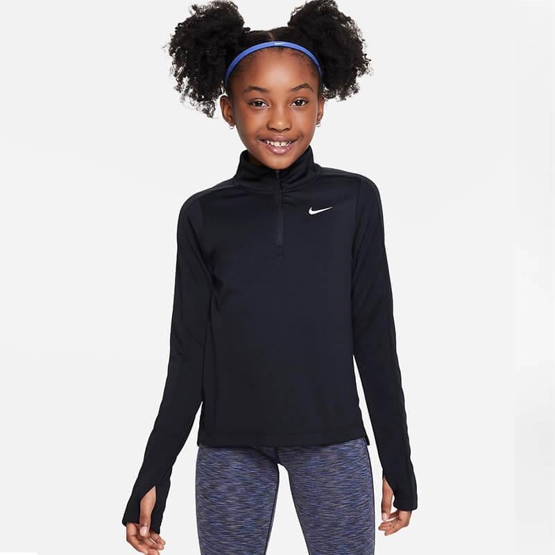 Nike Dri-FIT Uzun Kollu Yarım Fermuarlı Kız Çocuk Antreman Üstü