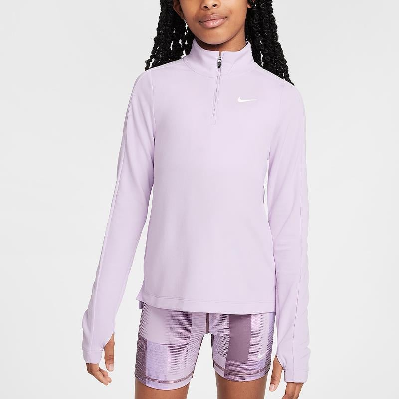 Nike Dri-FIT Uzun Kollu Yarım Fermuarlı Kız Çocuk Antrenman Üstü
