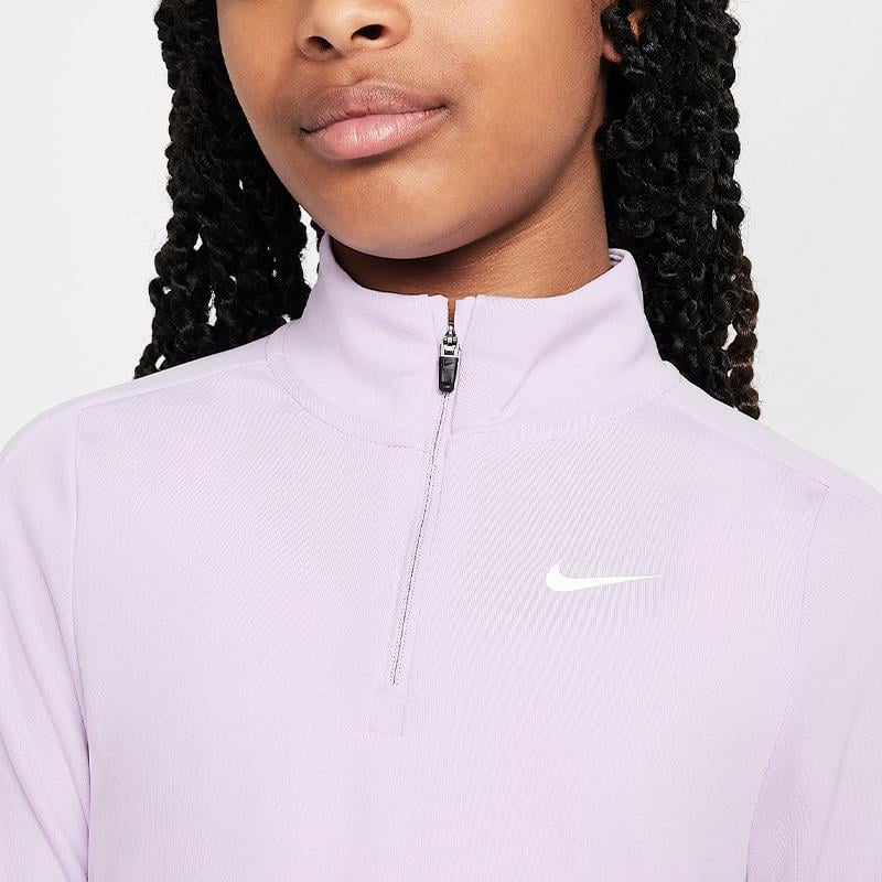Nike Dri-FIT Uzun Kollu Yarım Fermuarlı Kız Çocuk Antrenman Üstü