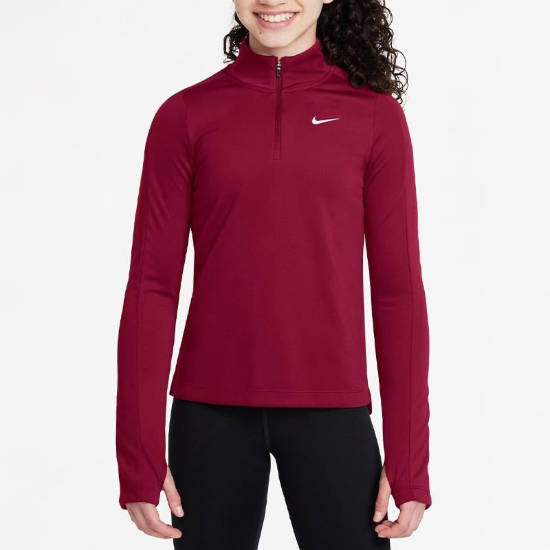 Nike Dri-FIT Uzun Kollu Yarım Fermuarlı Kız Çocuk Antreman Üstü