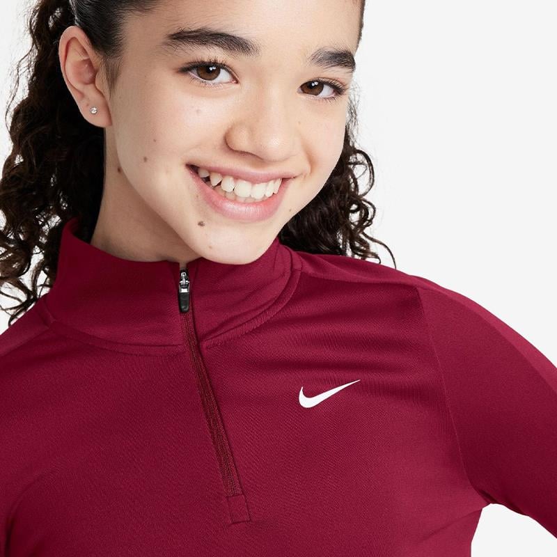 Nike Dri-FIT Uzun Kollu Yarım Fermuarlı Kız Çocuk Antreman Üstü