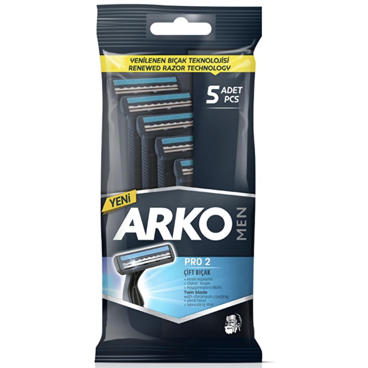 Arko Men Pro 2 Çift Bıçak 5'li