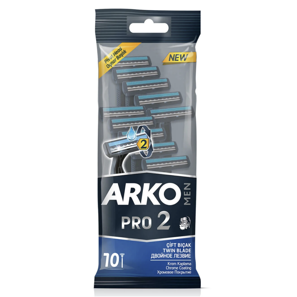 Arko Men Pro2 Çift Taraflı Tıraş Bıçağı 10'lu