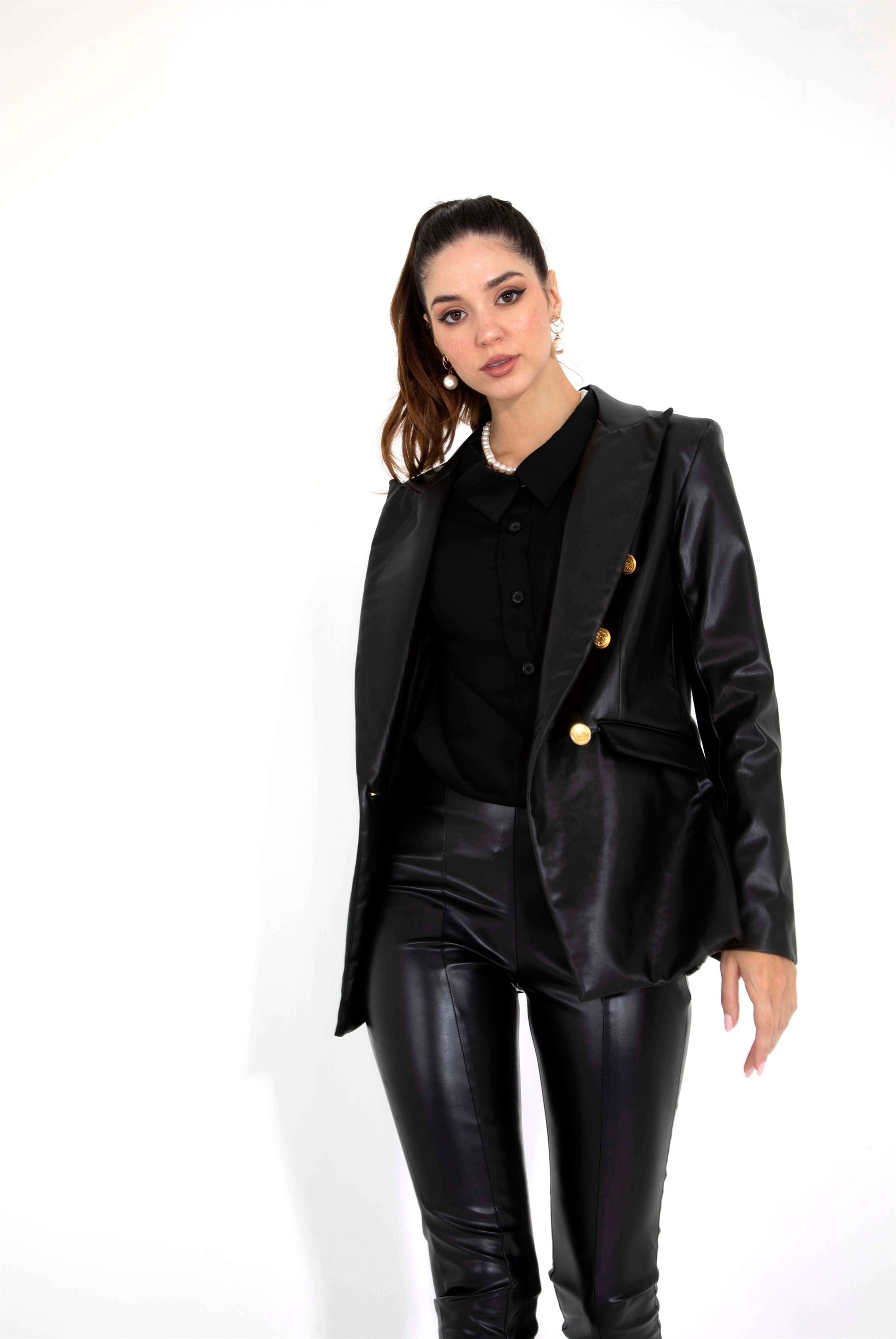 Kadın Deri Blazer Ceket