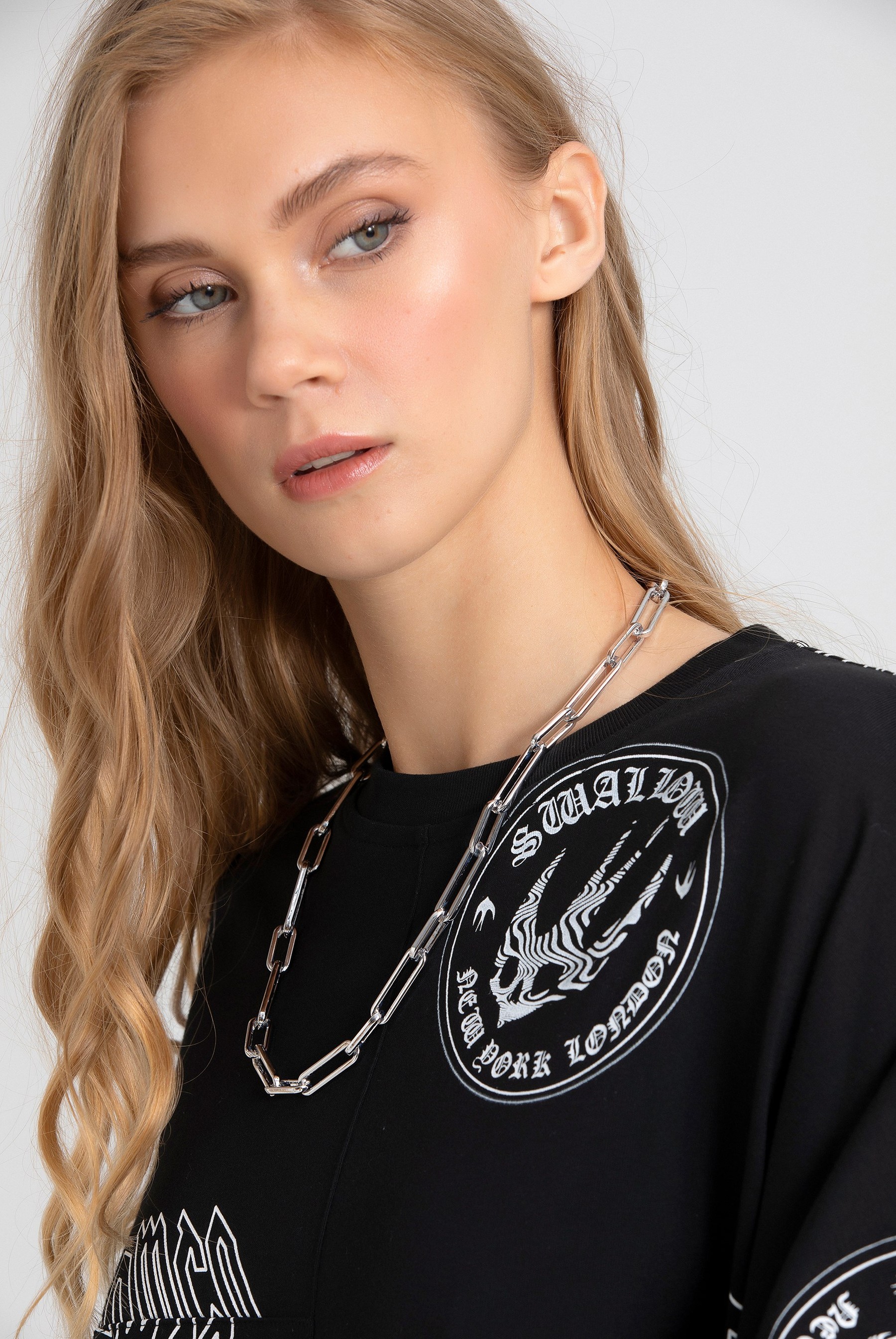 Oversize Kırlangıç Sloganlı Sweatshirt Elbise