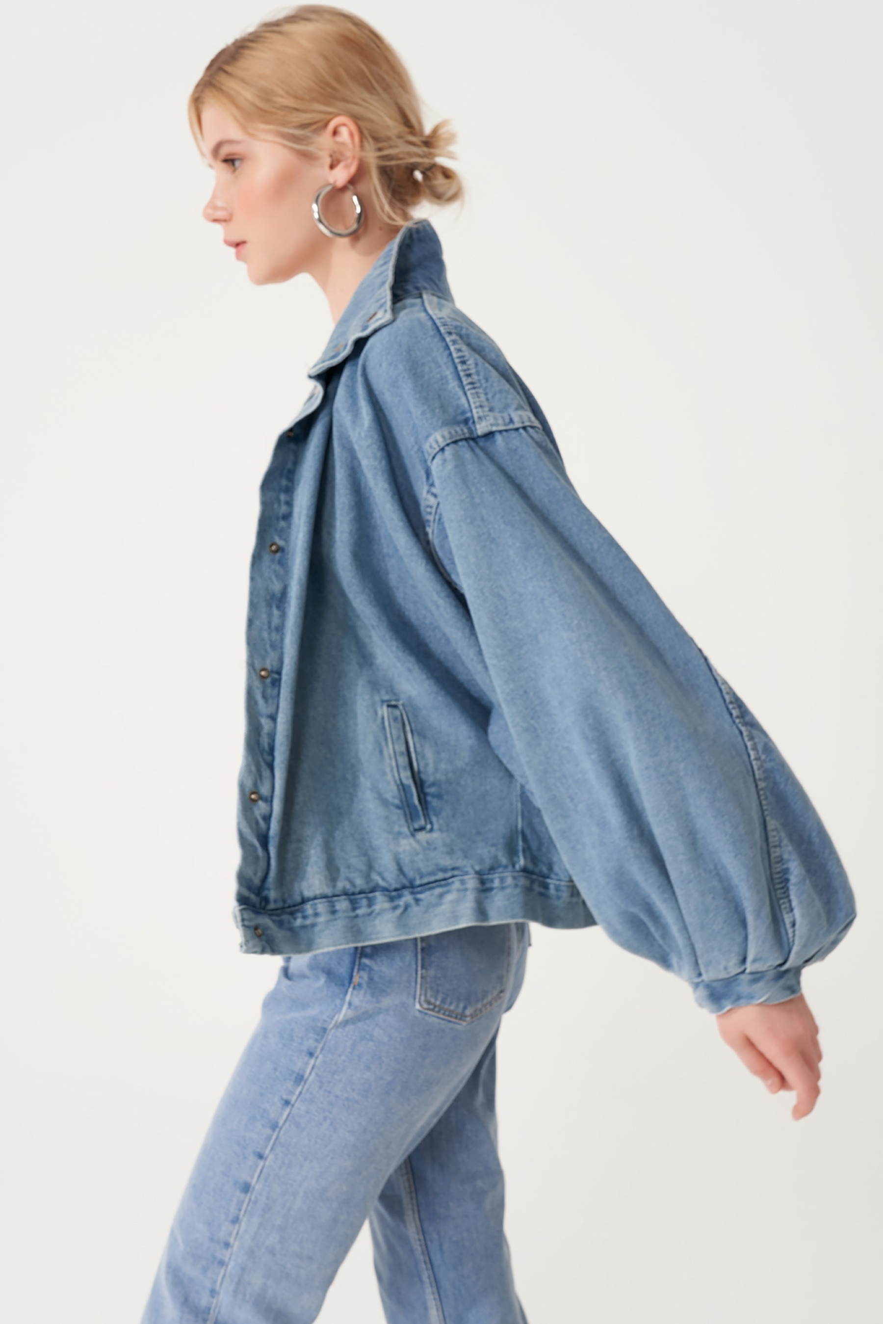 Balon Kol Denim Ceket
