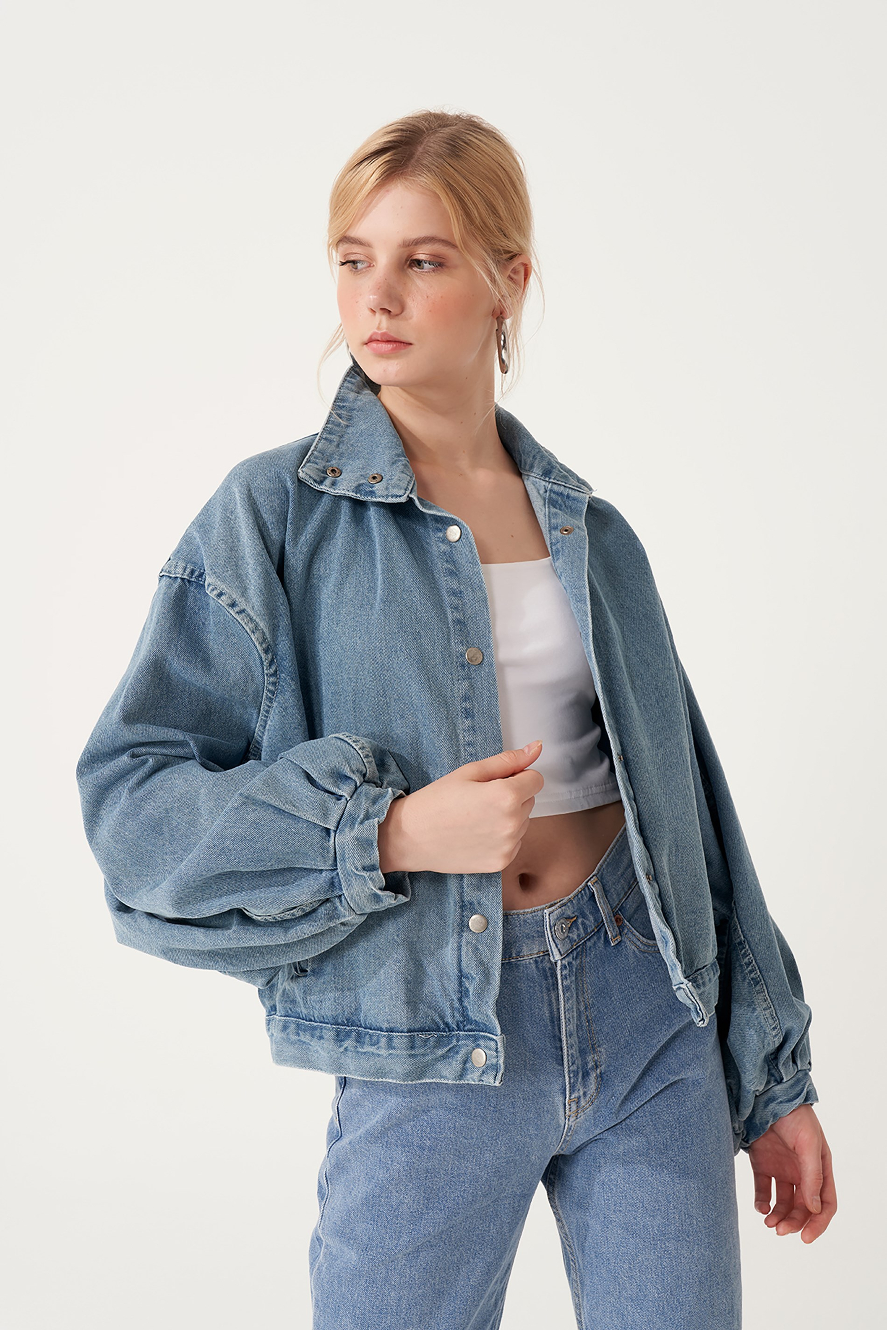 Balon Kol Denim Ceket