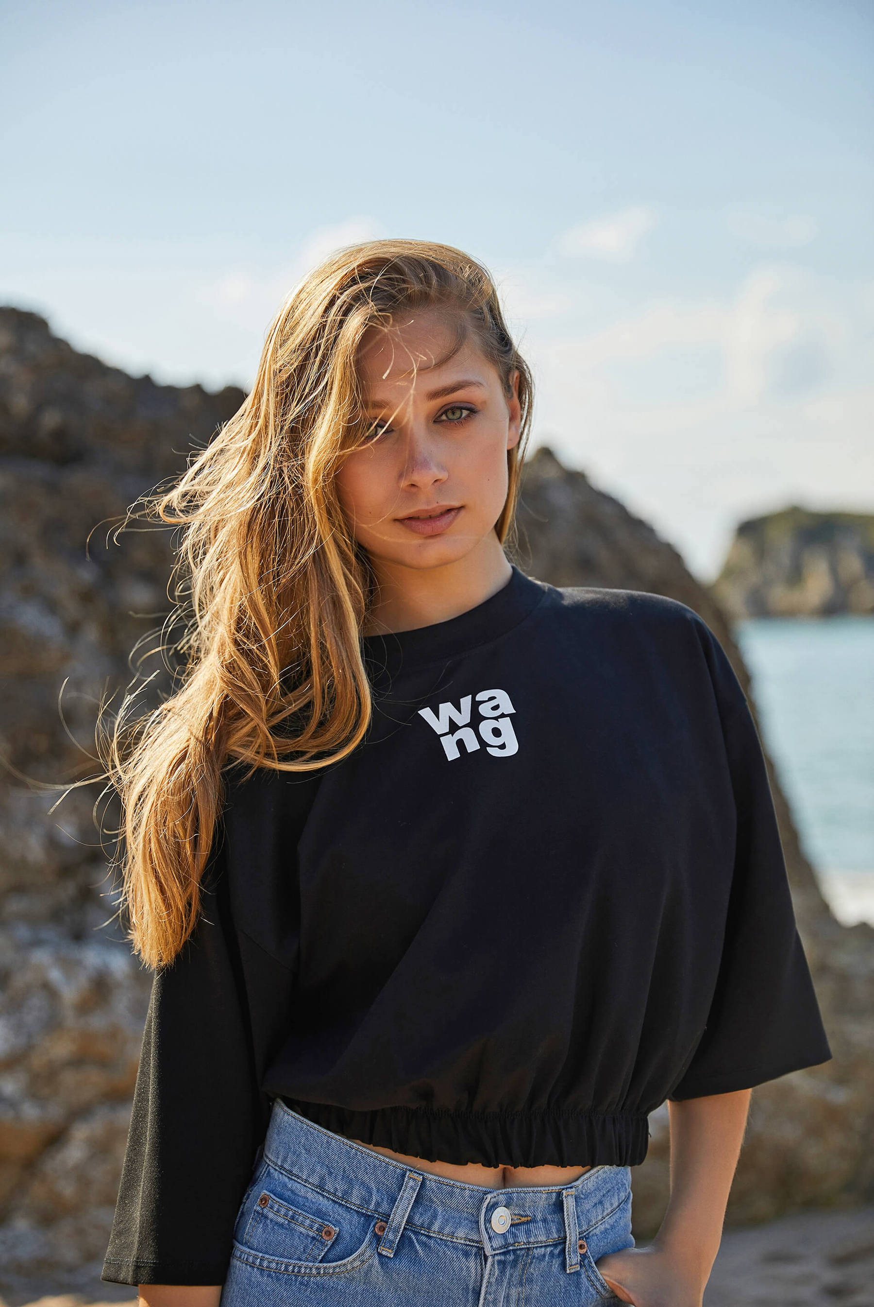 Kadın  Bisiklet Yaka Crop  T-Shirts