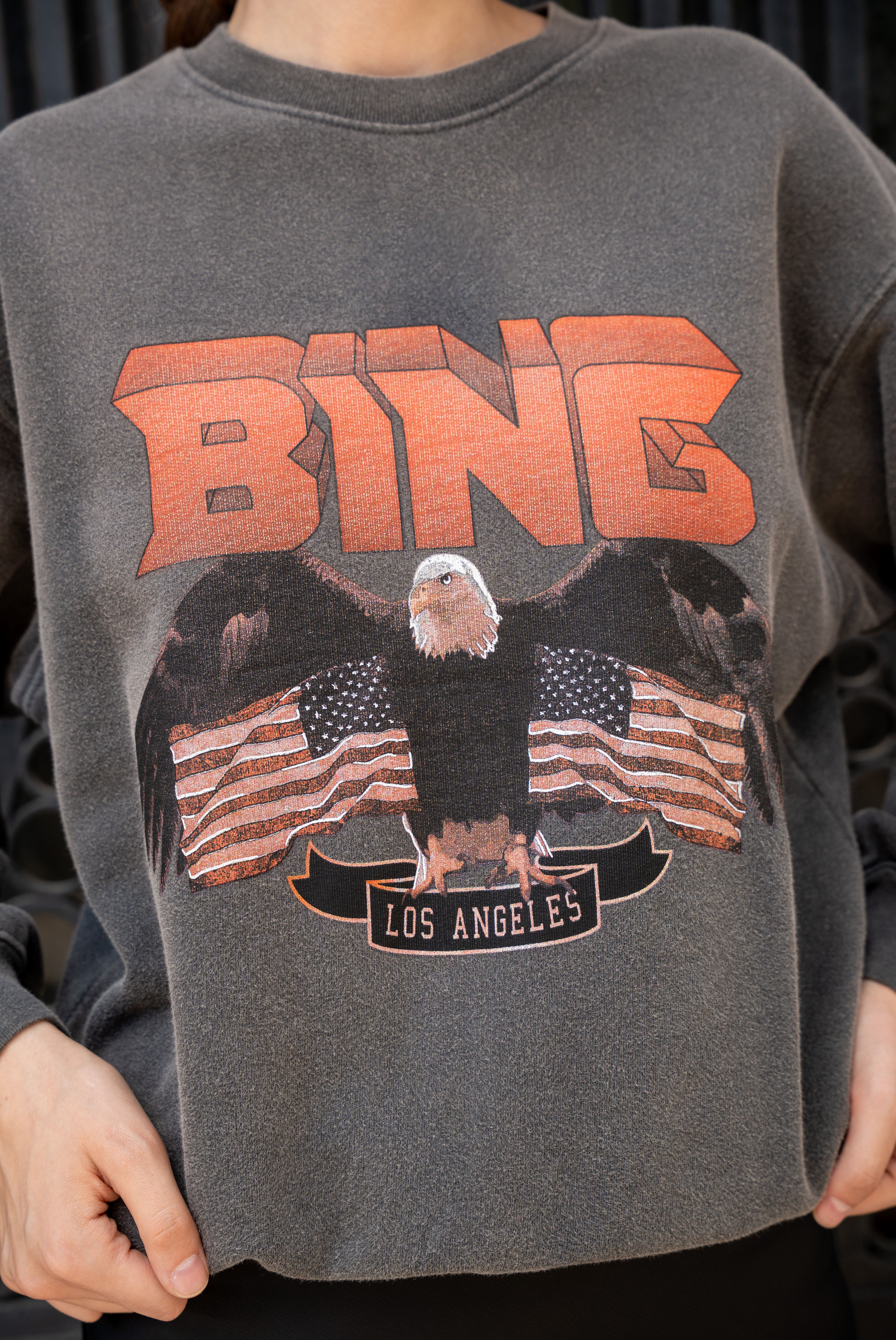 Kadın AB Amerikan Bayraklım Kartalı Sweatshirt