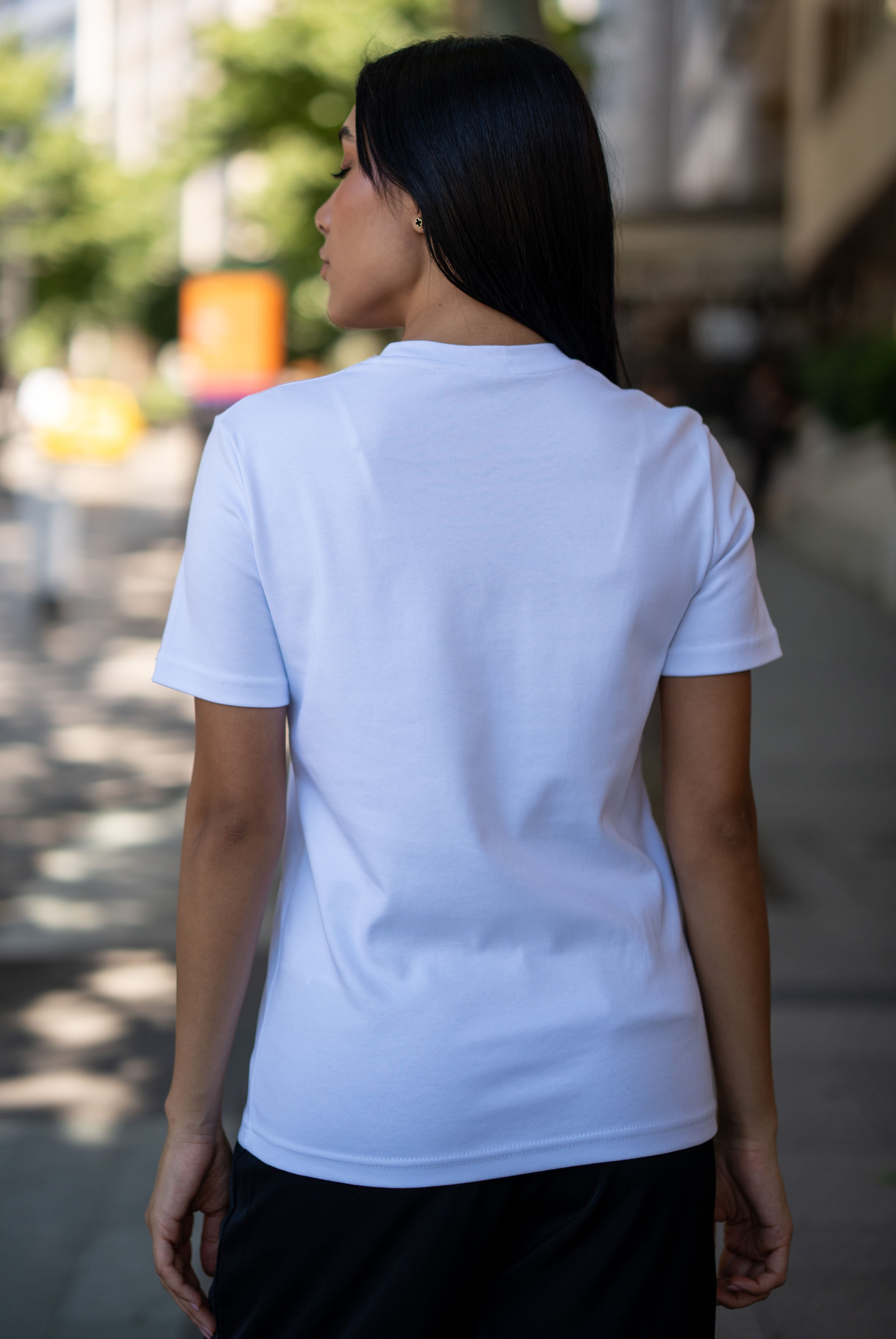 Kadın MD Bisiklet Yaka Pamuklu T-shirt