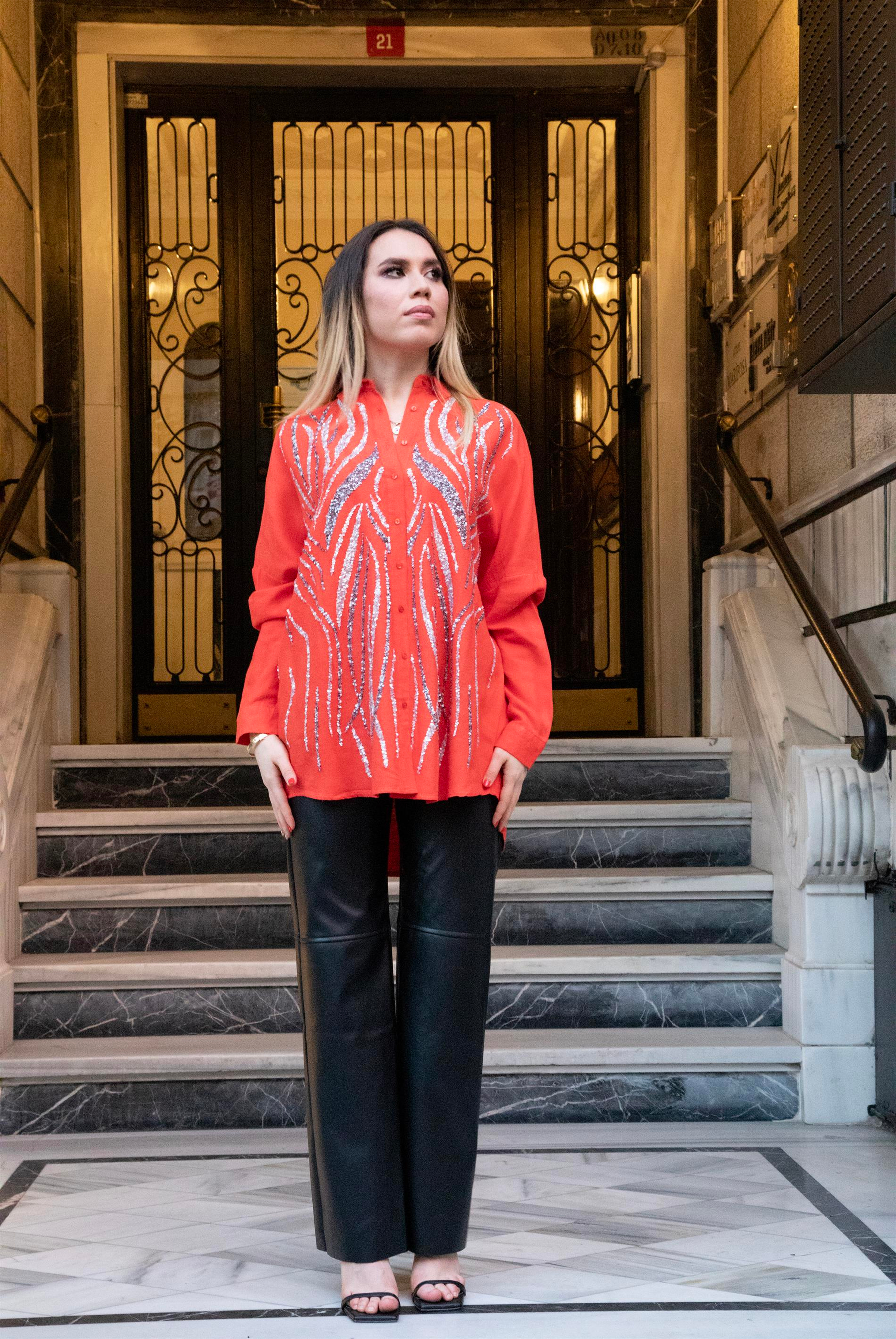 Kadın Pullu  Gömlek