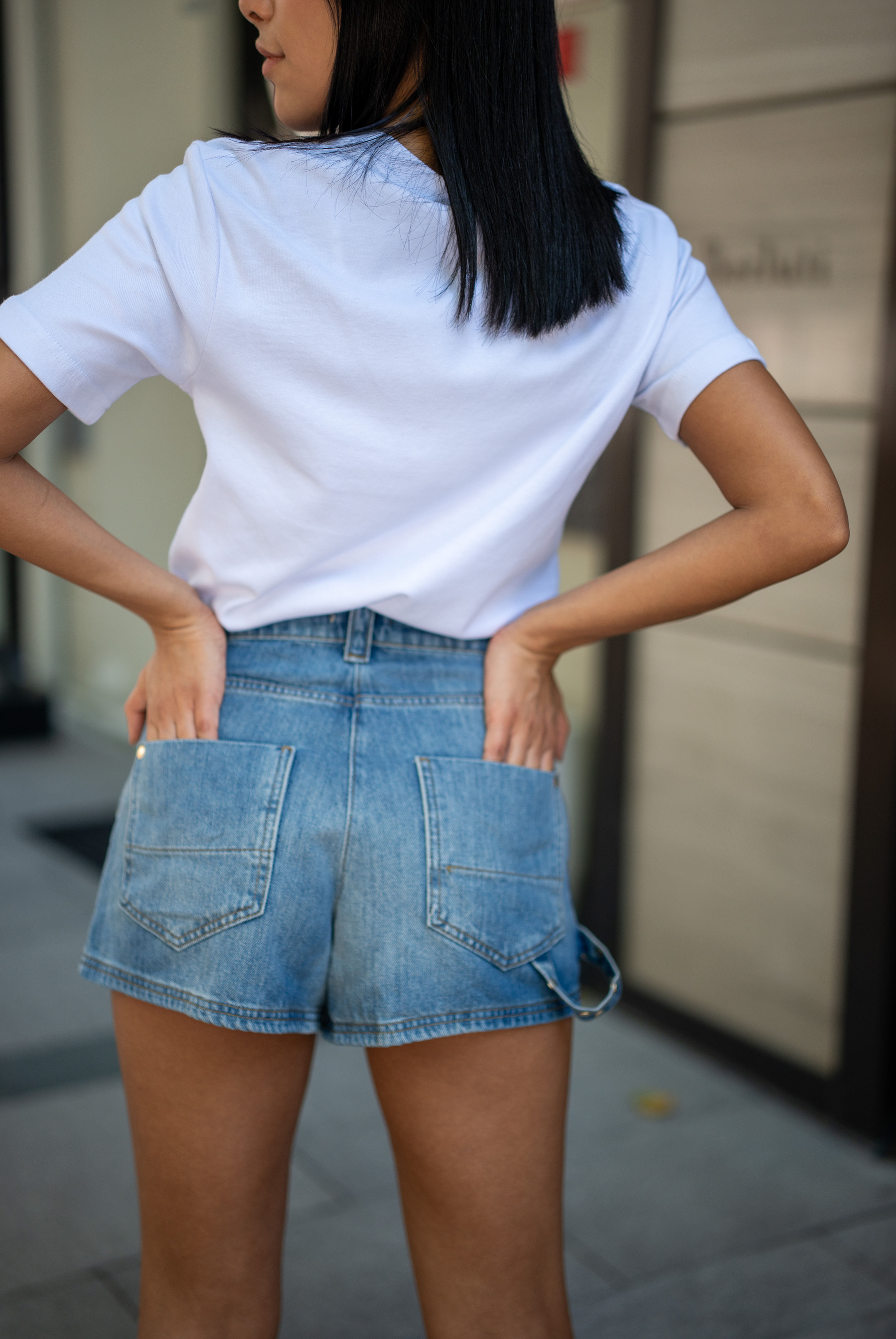 Kadın  Süet Geçişli Denim Şort
