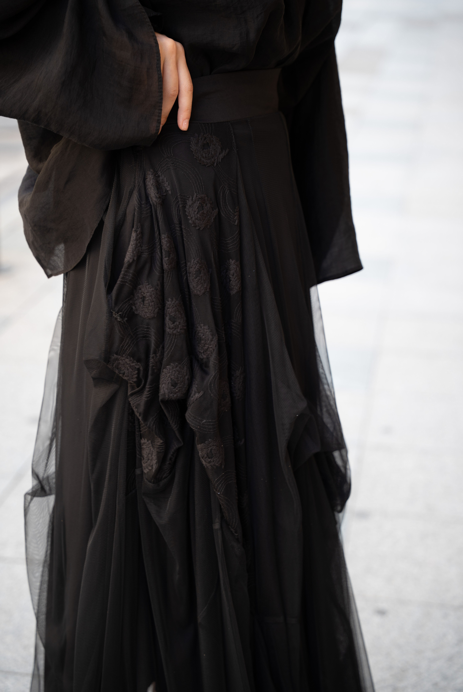 Kadın Tasarım H4 Drape Detaylı Tül Etek