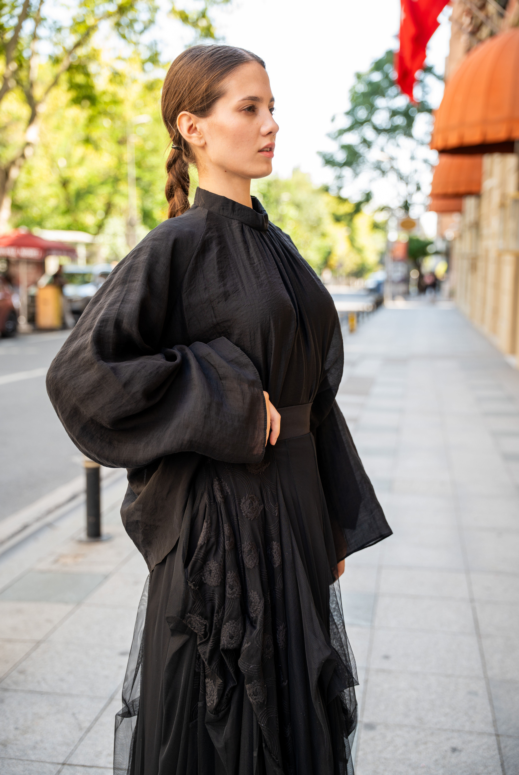Kadın Tasarım H4 Drape Detaylı Tül Etek
