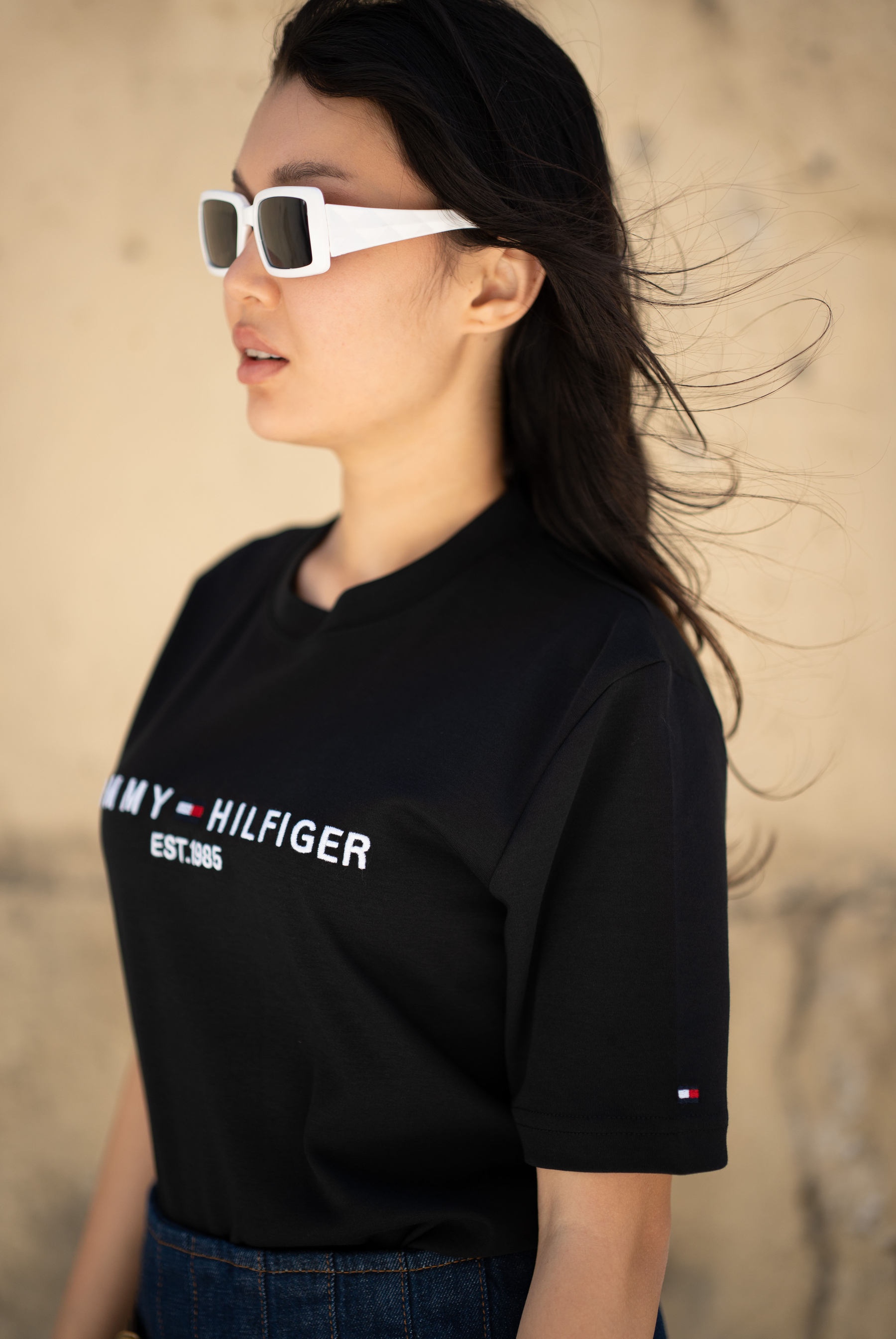 Kadın TMY Bisiklet Yaka Pamuklu T-shirt