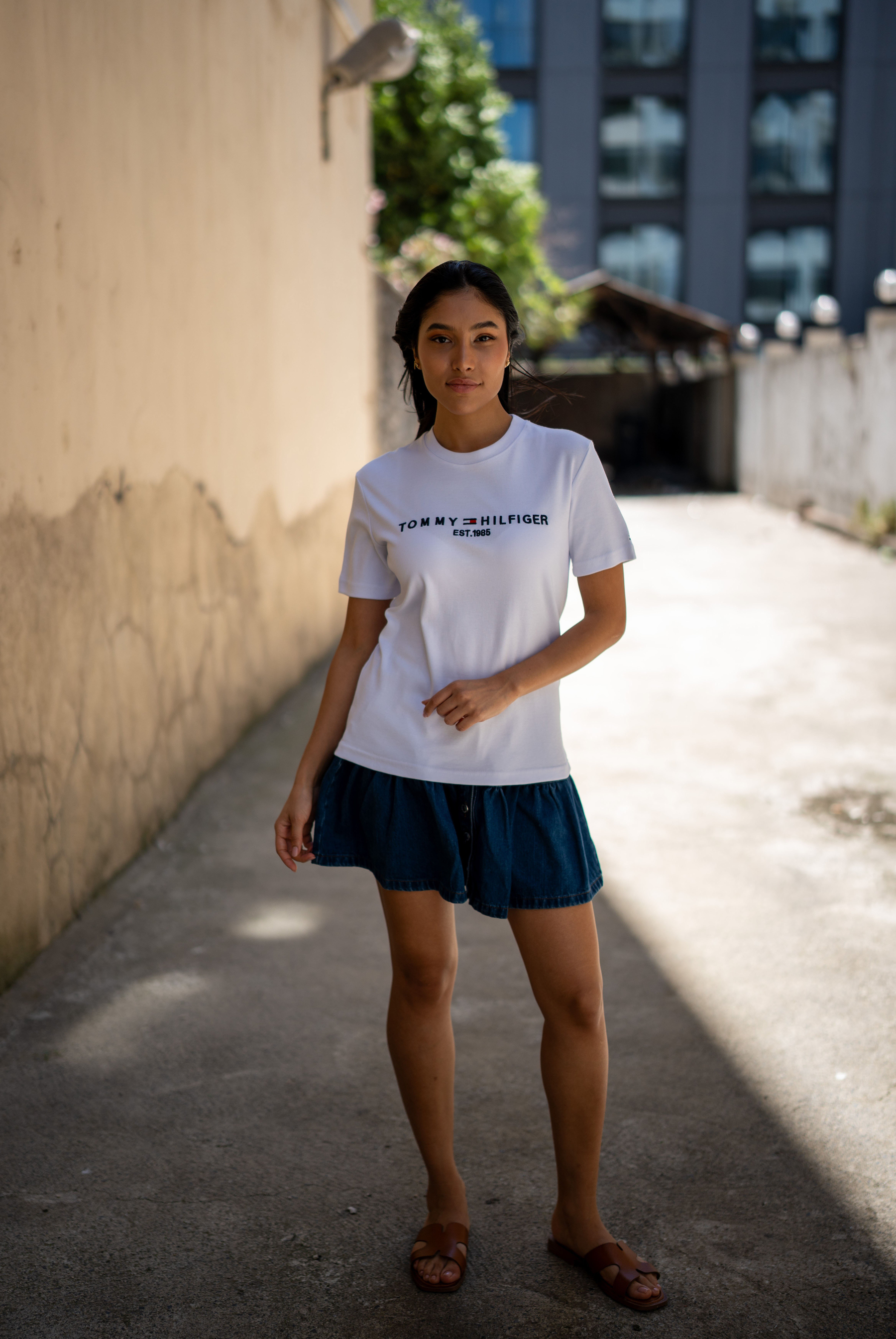 Kadın TMY Bisiklet Yaka Pamuklu T-shirt 