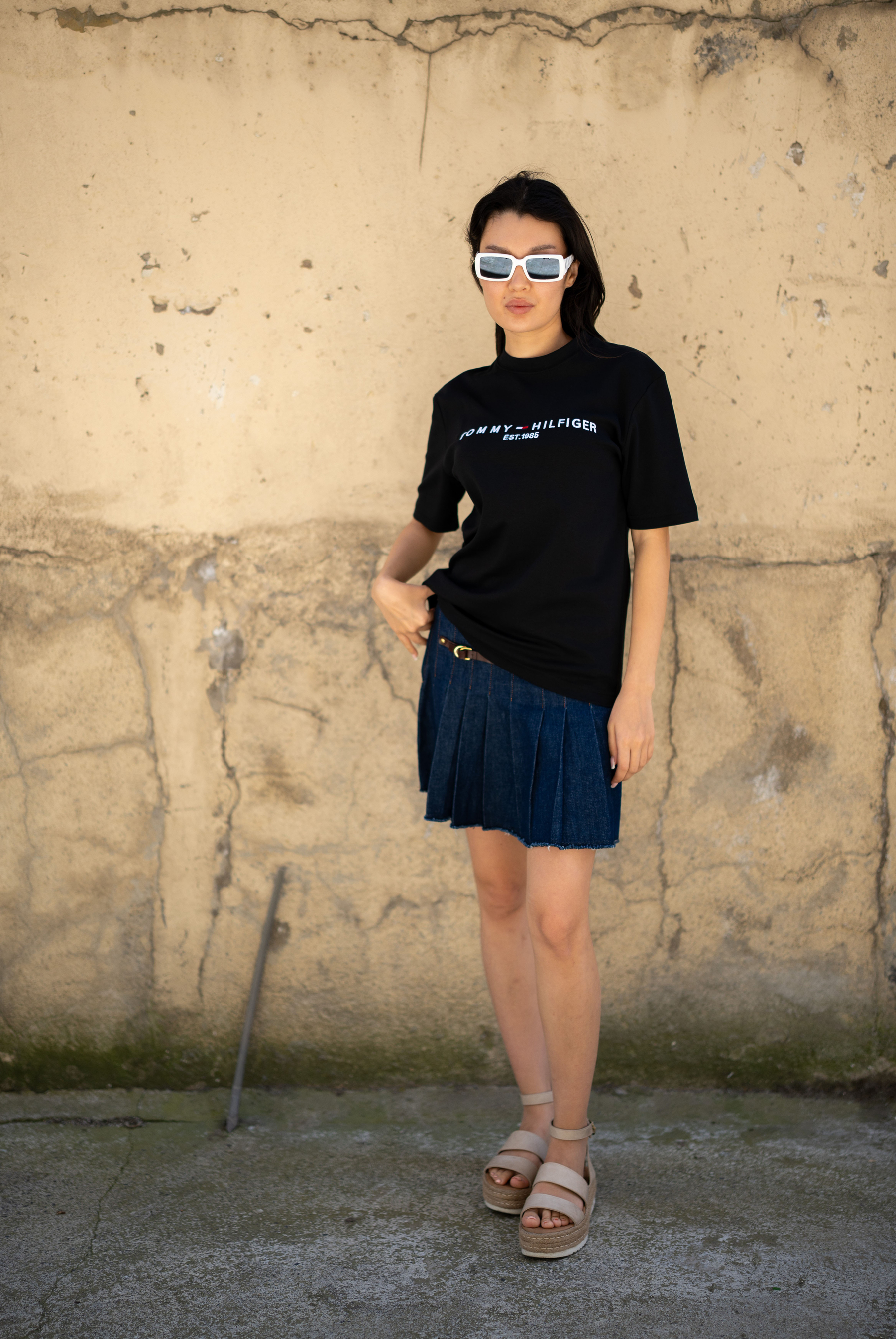 Kadın TMY Bisiklet Yaka Pamuklu T-shirt