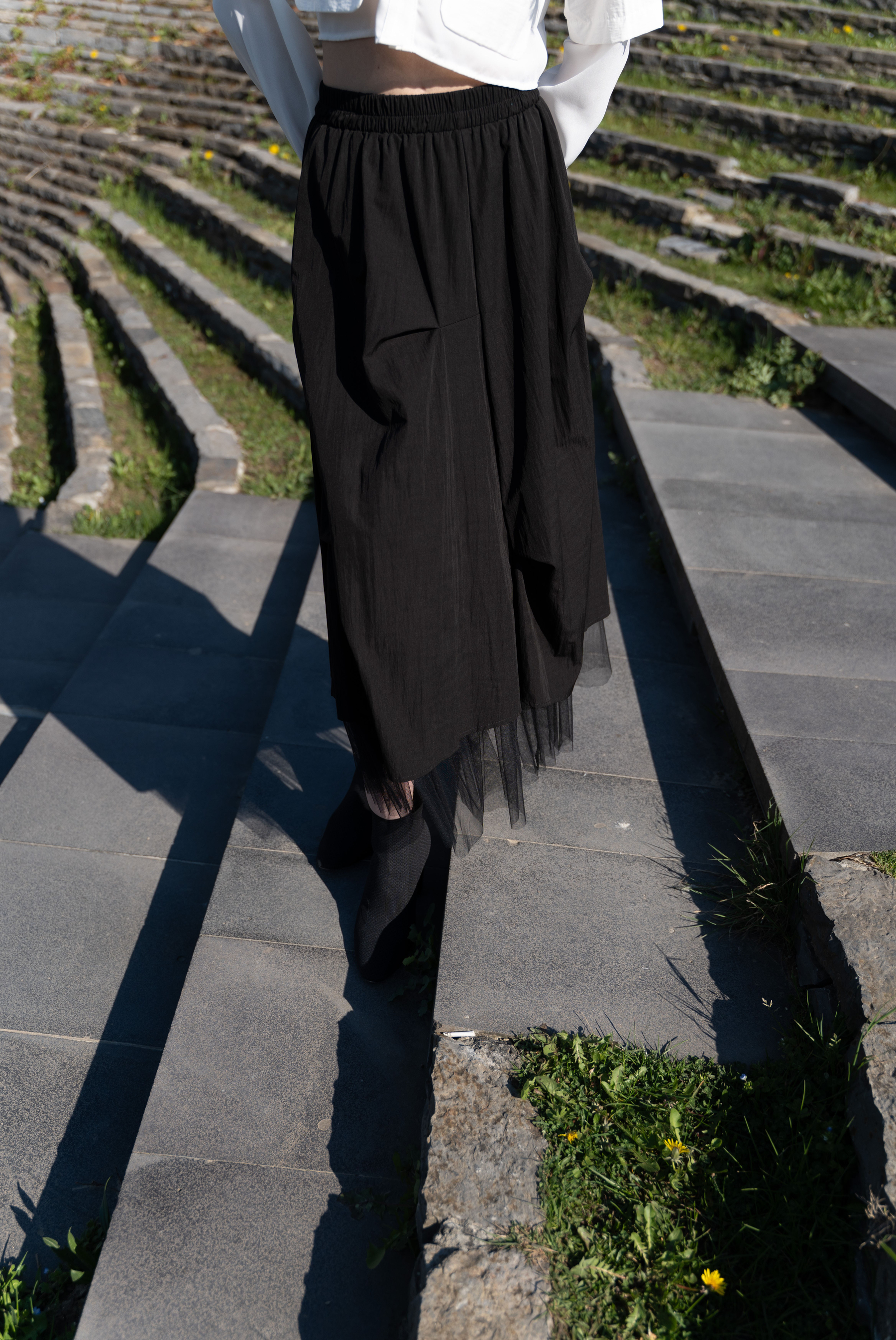 Kadın TW3 Drape Detaylı Tül Etek