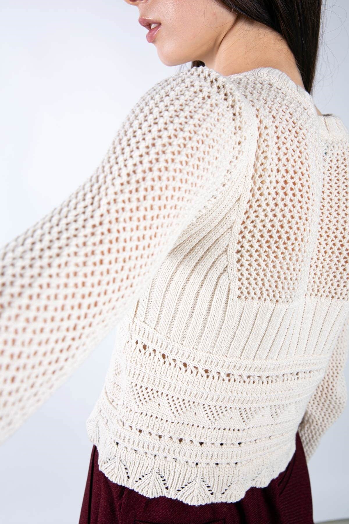 Ajur örme detaylı crop triko crop - Krem Rengi ve diğer Triko modellerimiz için online alışveriş mağazamızı ziyaret edin. 