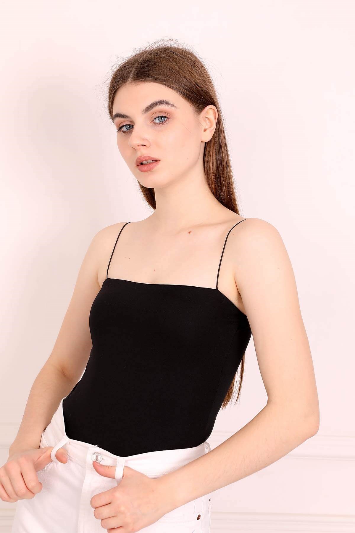 İnce Askılı Body çıtçıtlı - Siyah ve diğer Bluz & Gömlek modellerimiz için online alışveriş mağazamızı ziyaret edin. 