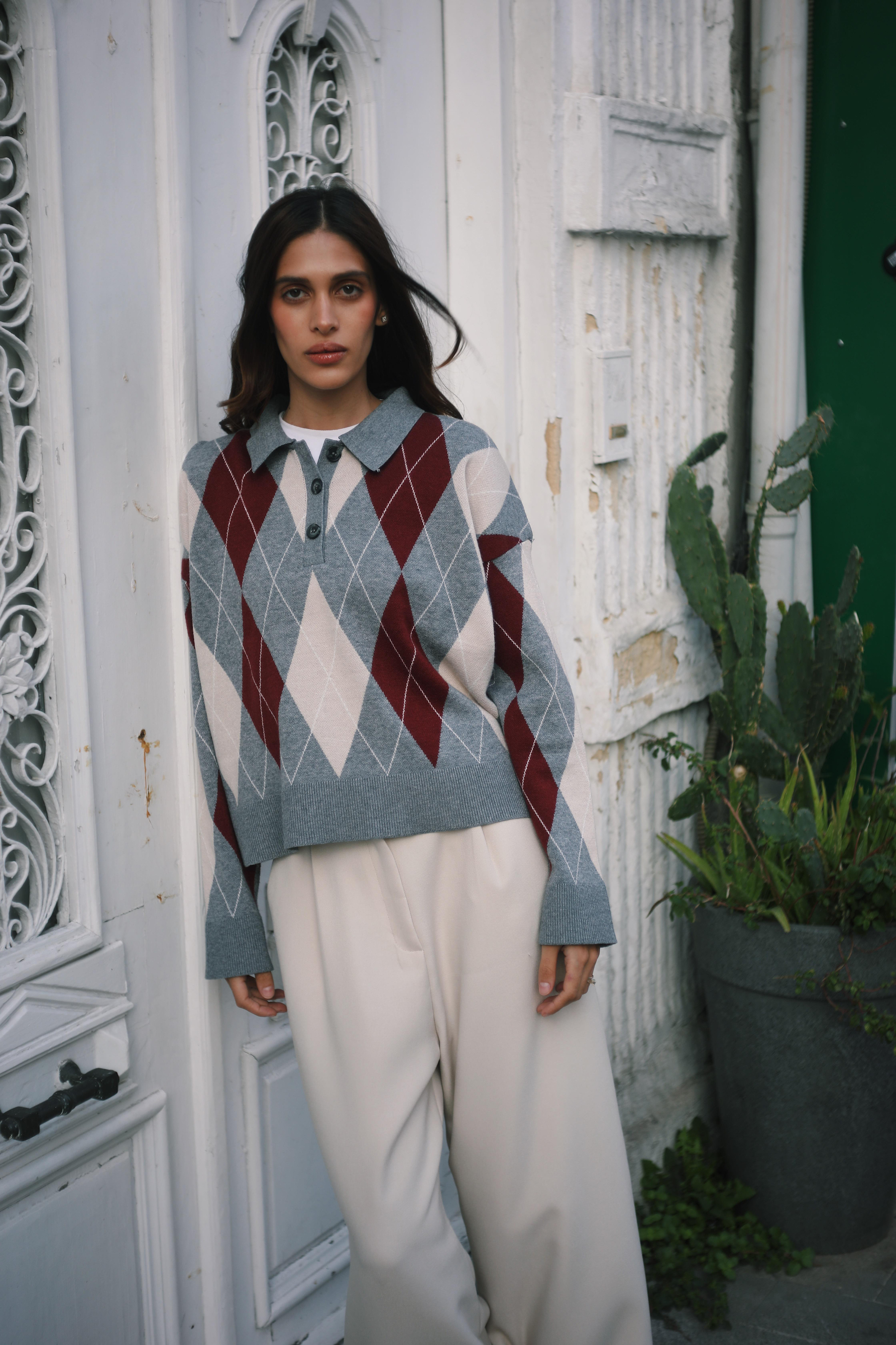 Polo Yaka Gri Krem Bordo Baklava Desenli Triko ve diğer Triko modellerimiz için online alışveriş mağazamızı ziyaret edin. 