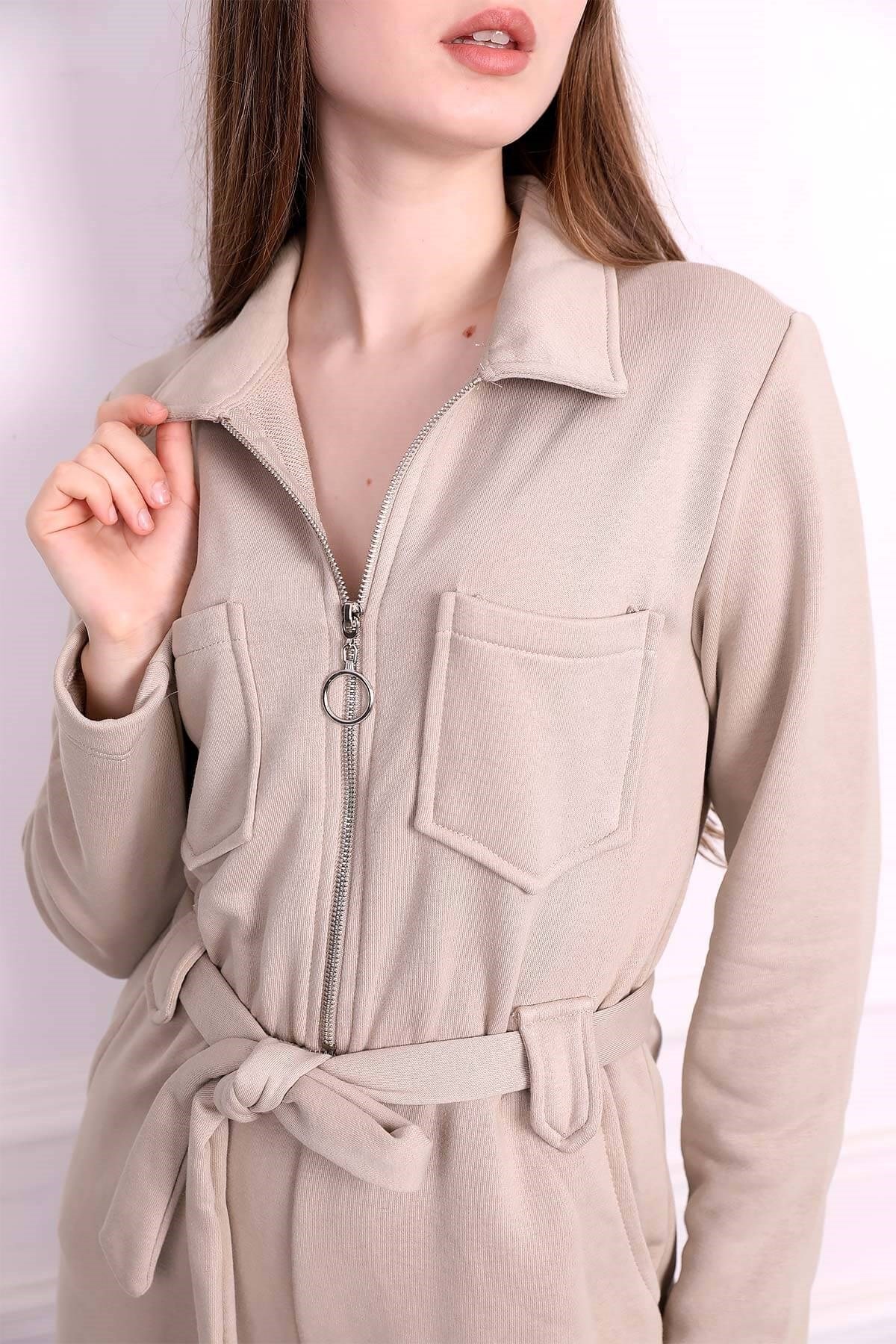 Spor Tulum Fermuar Detaylı - Krem Rengi ve diğer Tulum modellerimiz için online alışveriş mağazamızı ziyaret edin. 