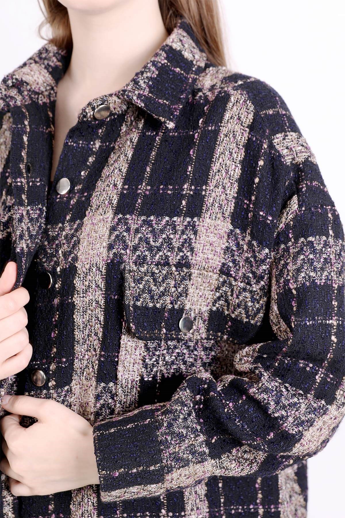 Tuvit Ekose desenli gömlek ceket siyah lila desenli ve diğer Ceket modellerimiz için online alışveriş mağazamızı ziyaret edin. 