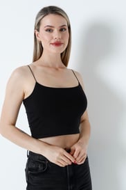 Kısa Crop Atlet Siyah