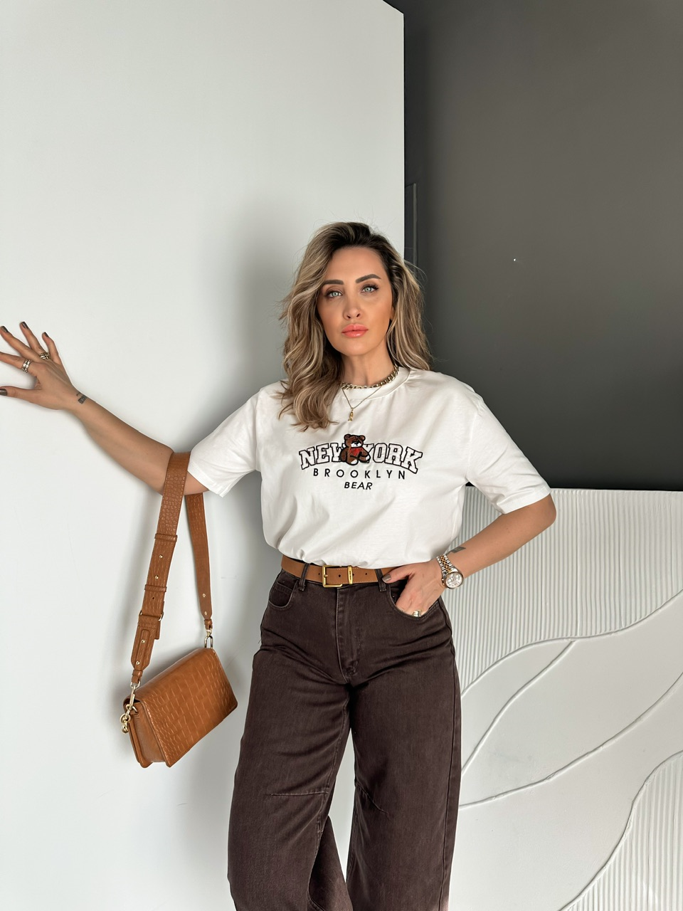 Beyaz Ayıcıklı New York Tshirt
