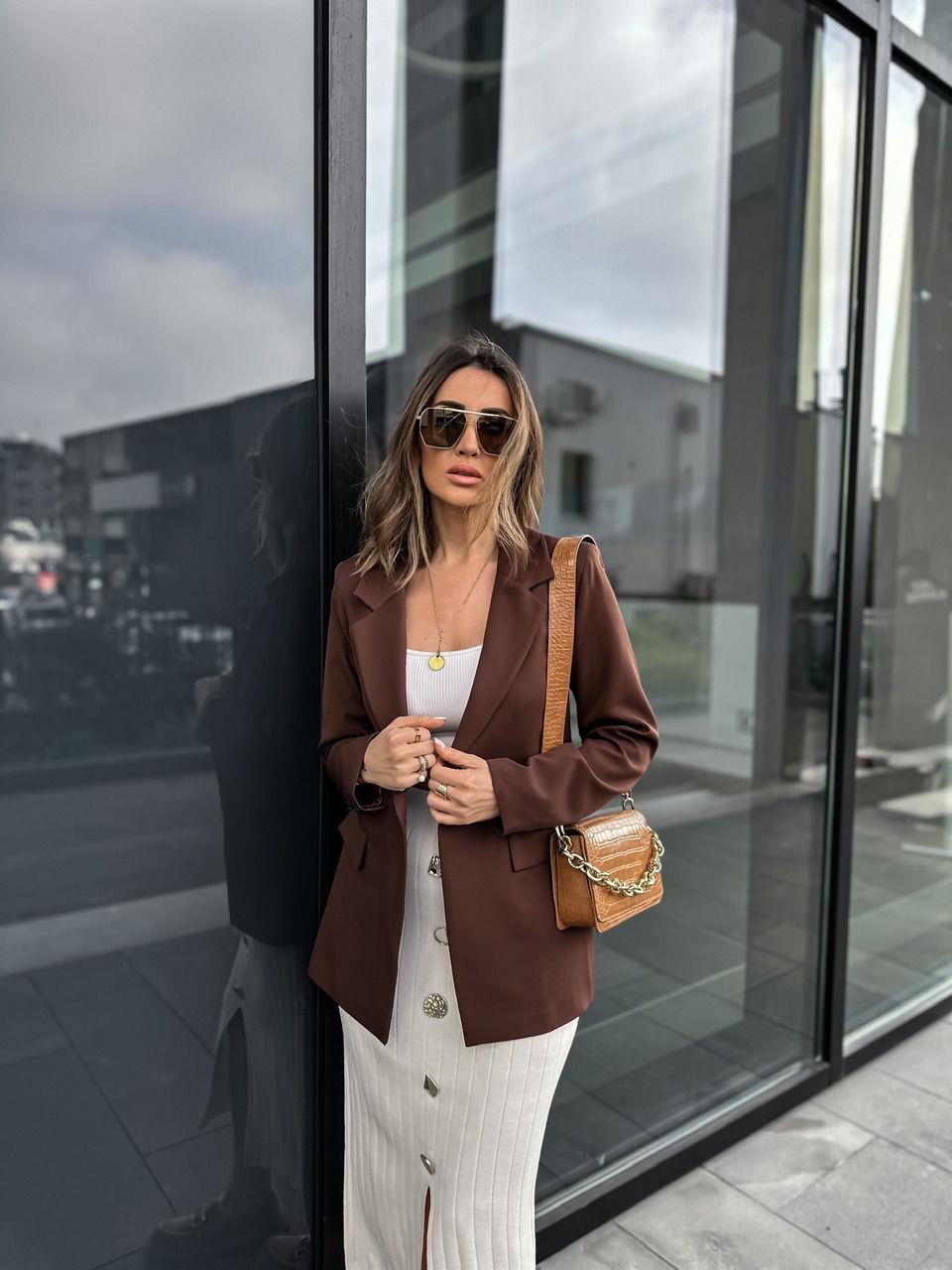 Kahve Blazer Ceket