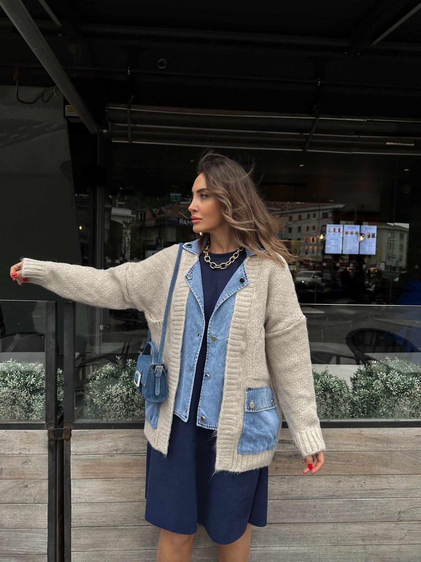 Kot Detaylı Cepli Hırka