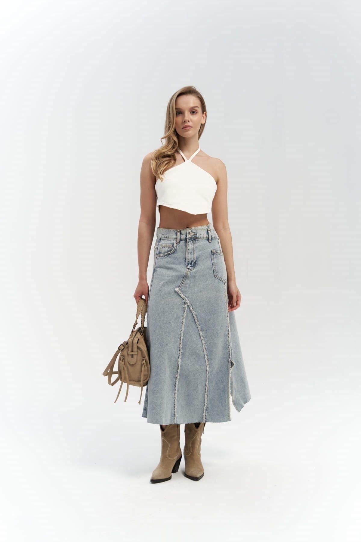 Aja Blue Denim Skirt