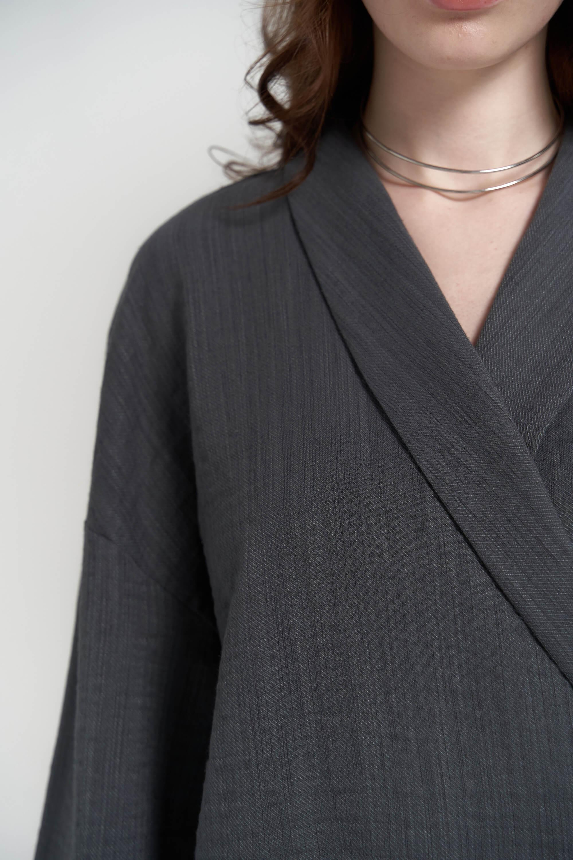 Anya Kimono Pantolon Antrasit Takım