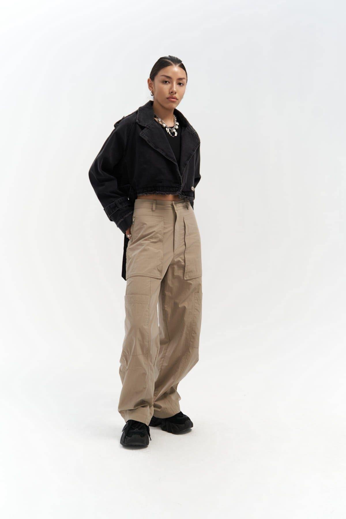 Baggy Biker Dark Gray Denim Jacket