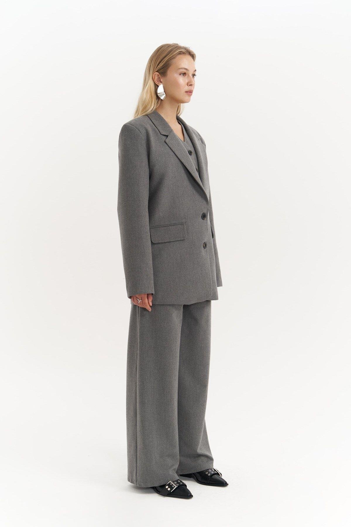 Blake Light Gray Blazer Vest and Trousers Set