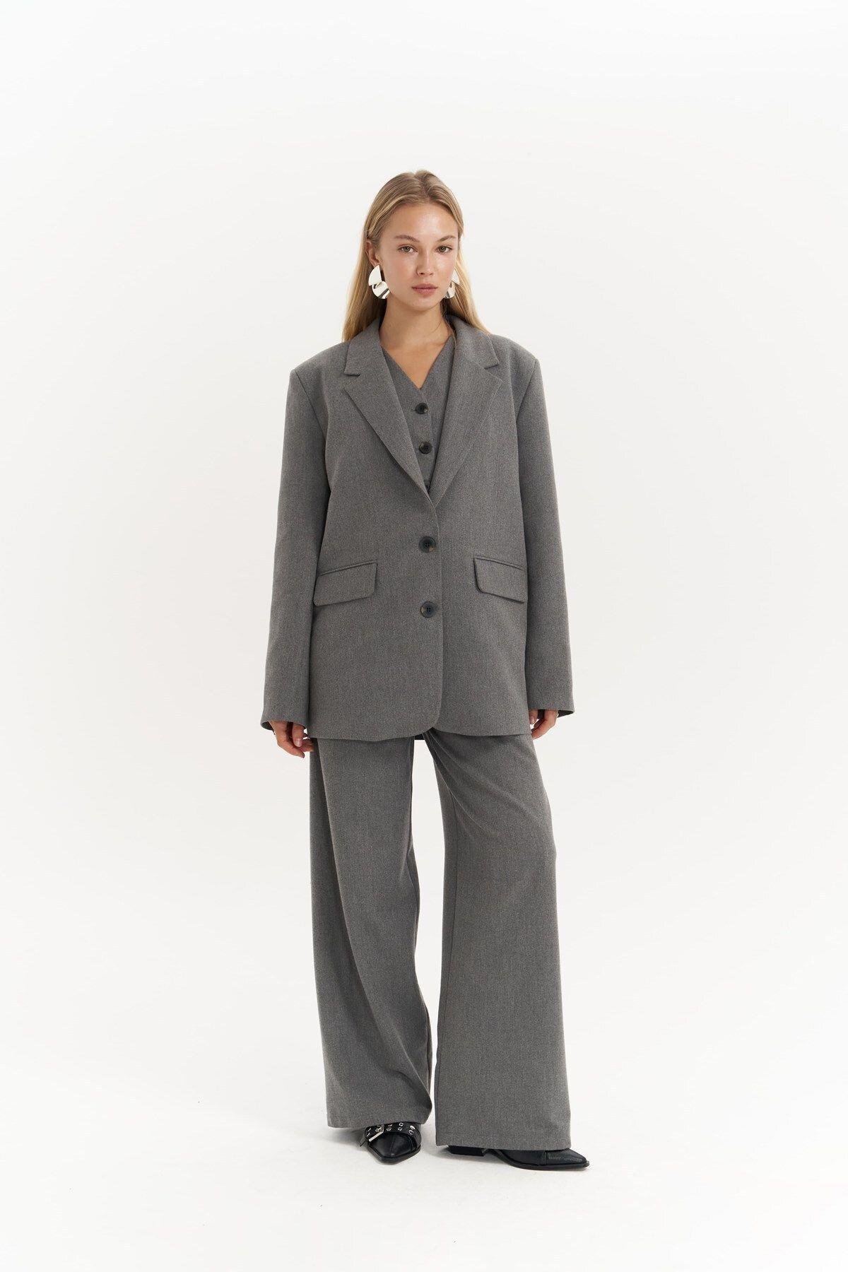 Blake Light Gray Blazer Vest and Trousers Set